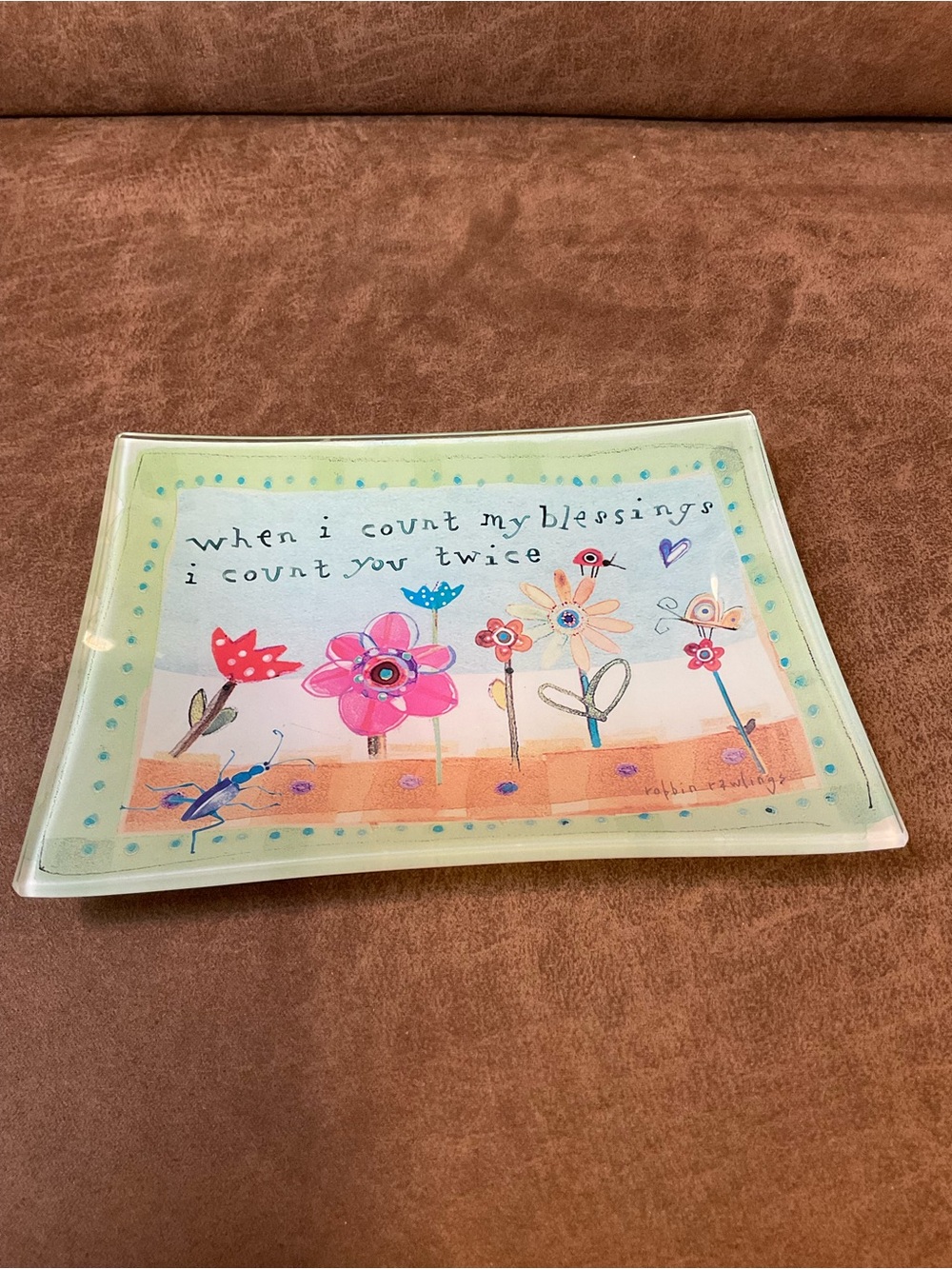 When I Count My Blessings I Count You Twice Glass Tray